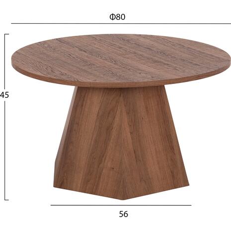 ΤΡΑΠΕΖΙ ΣΑΛΟΝΙΟΥ CARPEN HM18269 MDF ΜΕ ΕΠΕΝΔΥΣΗ PAPERWOOD Φ80x45Υεκ.