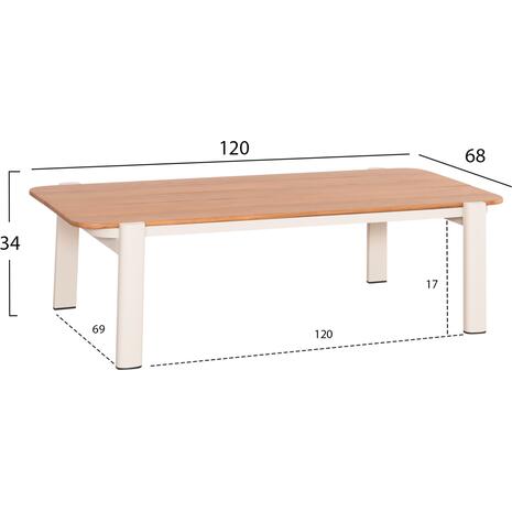 ΣΕΤ ΣΑΛΟΝΙ ΕΞ.ΧΩΡΟΥ 4ΤΜΧ ELARA HM6195.05 ΜΠΕΖ ΑΛΟΥΜΙΝΙΟ & OLEFIN-TEAK ΦΥΣΙΚΟ