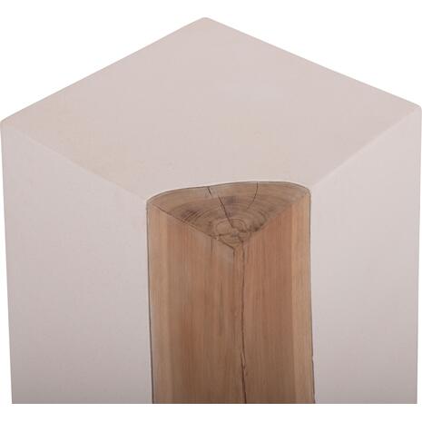 ΒΟΗΘΗΤΙΚΟ ΤΡΑΠΕΖΙ LEIA-ΣΚΑΜΠΟ HM18163.02 FIBER CEMENT ΛΕΥΚΟ-ΞΥΛΟ TEAK 32.5x32.5x46Υεκ.