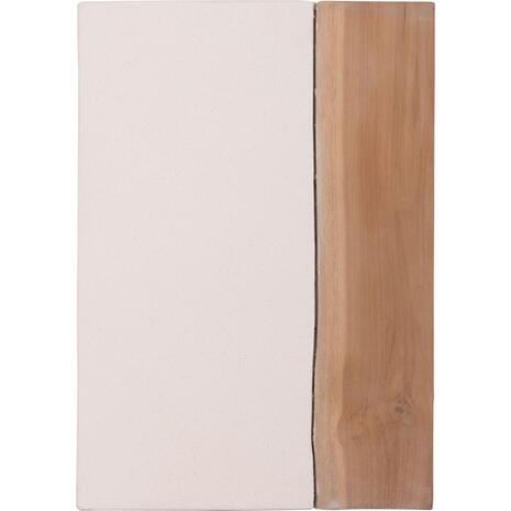 ΒΟΗΘΗΤΙΚΟ ΤΡΑΠΕΖΙ LEIA-ΣΚΑΜΠΟ HM18163.02 FIBER CEMENT ΛΕΥΚΟ-ΞΥΛΟ TEAK 32.5x32.5x46Υεκ.