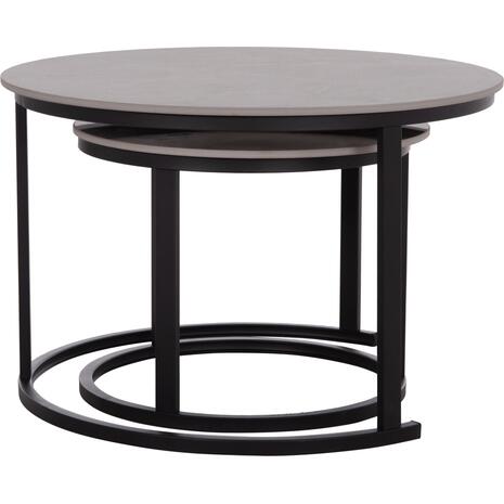 ΤΡΑΠΕΖΙ ΣΑΛΟΝΙΟΥ 2ΤΜΧ TALOS ΚΕΡΑΜΙΚΟ TOP ΜΕ ΟΨΗ ΓΚΡΙ ΜΑΡΜΑΡΟΥ HM18140.04 Φ70+Φ50