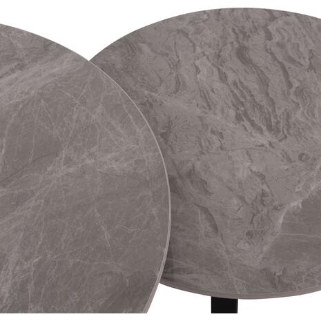 ΤΡΑΠΕΖΙ ΣΑΛΟΝΙΟΥ 2ΤΜΧ TALOS ΚΕΡΑΜΙΚΟ TOP ΜΕ ΟΨΗ ΓΚΡΙ ΜΑΡΜΑΡΟΥ HM18140.04 Φ70+Φ50