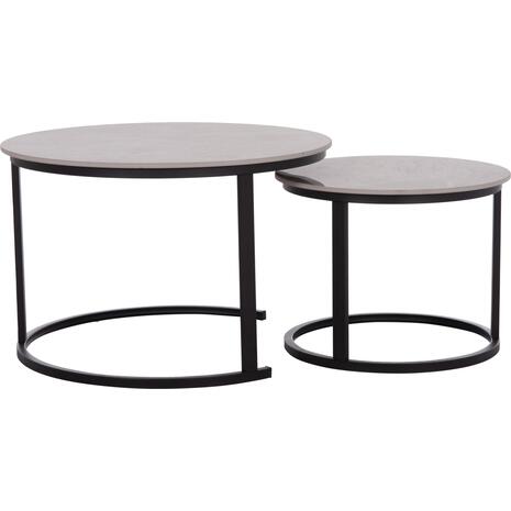 ΤΡΑΠΕΖΙ ΣΑΛΟΝΙΟΥ 2ΤΜΧ TALOS ΚΕΡΑΜΙΚΟ TOP ΜΕ ΟΨΗ ΓΚΡΙ ΜΑΡΜΑΡΟΥ HM18140.04 Φ70+Φ50