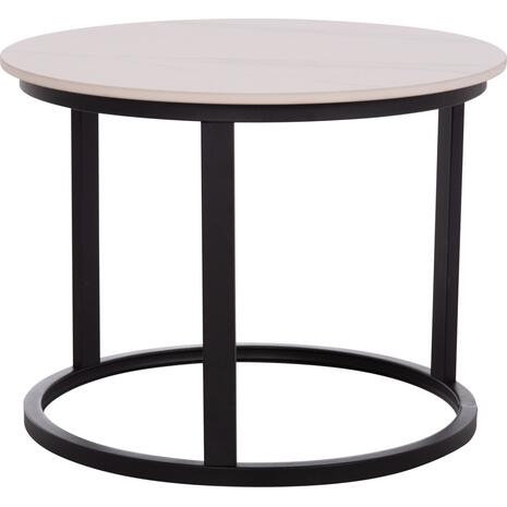 ΤΡΑΠΕΖΙA ΣΑΛΟΝΙΟΥ ΣΕΤ 2ΤΜΧ TALOS ΚΕΡΑΜΙΚΟ TOP ΜΕ ΟΨΗ ΛΕΥΚΟΥ ΜΑΡΜΑΡΟΥ HM18140.01 Φ70+Φ50