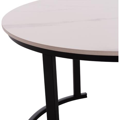 ΤΡΑΠΕΖΙA ΣΑΛΟΝΙΟΥ ΣΕΤ 2ΤΜΧ TALOS ΚΕΡΑΜΙΚΟ TOP ΜΕ ΟΨΗ ΛΕΥΚΟΥ ΜΑΡΜΑΡΟΥ HM18140.01 Φ70+Φ50