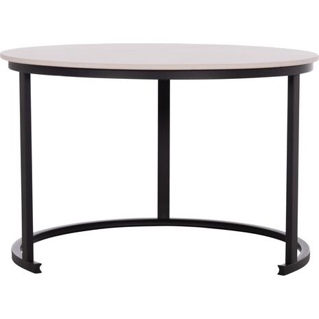 ΤΡΑΠΕΖΙA ΣΑΛΟΝΙΟΥ ΣΕΤ 2ΤΜΧ TALOS ΚΕΡΑΜΙΚΟ TOP ΜΕ ΟΨΗ ΛΕΥΚΟΥ ΜΑΡΜΑΡΟΥ HM18140.01 Φ70+Φ50