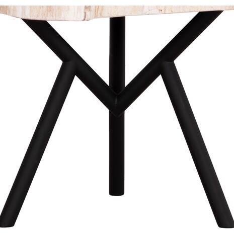 ΤΡΑΠΕΖΙ ΣΑΛΟΝΙΟΥ SAMAN HM9930 ΜΑΥΡΑ ΜΕΤΑΛΛΙΚΑ ΠΟΔΙΑ-TOP ΑΠΟΛΙΘΩΜΕΝΟΥ ΞΥΛΟΥ 76x53x45Υεκ