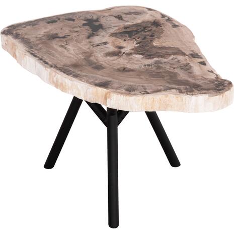 ΤΡΑΠΕΖΙ ΣΑΛΟΝΙΟΥ SAMAN HM9930 ΜΑΥΡΑ ΜΕΤΑΛΛΙΚΑ ΠΟΔΙΑ-TOP ΑΠΟΛΙΘΩΜΕΝΟΥ ΞΥΛΟΥ 76x53x45Υεκ