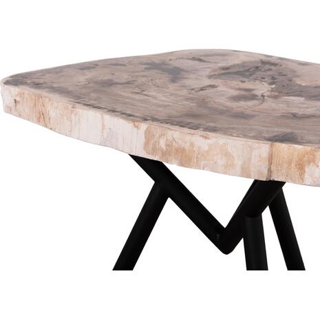 ΤΡΑΠΕΖΙ ΣΑΛΟΝΙΟΥ SAMAN HM9930 ΜΑΥΡΑ ΜΕΤΑΛΛΙΚΑ ΠΟΔΙΑ-TOP ΑΠΟΛΙΘΩΜΕΝΟΥ ΞΥΛΟΥ 76x53x45Υεκ