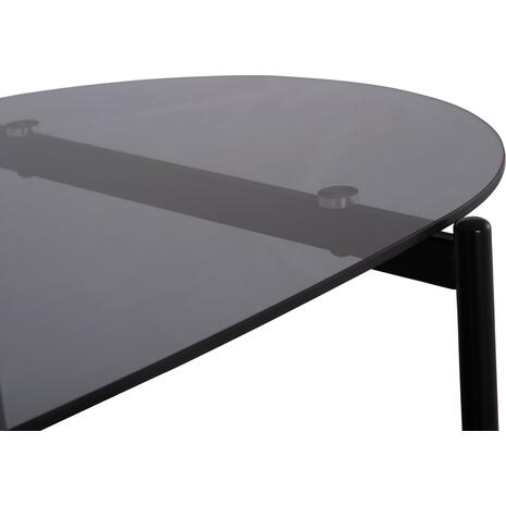 ΤΡΑΠΕΖΙ ΣΑΛΟΝΙΟΥ ΟΒΑΛ KITTY HM18040 ΓΥΑΛΙ ΦΙΜΕ TOP-GREY MARBLE ΜΕΛΑΜΙΝΗ 110x50x43Υεκ