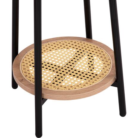 ΒΟΗΘΗΤΙΚΟ ΤΡΑΠΕΖAKI SEWELL HM18034 MDF ΣΕ ZEBRANO-ΜΕΤΑΛΛΙΚΑ ΠΟΔΙΑ-WICKER Φ45x55Υεκ