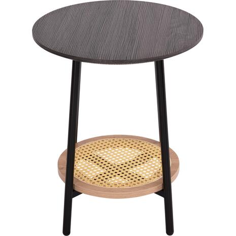 ΒΟΗΘΗΤΙΚΟ ΤΡΑΠΕΖAKI SEWELL HM18034 MDF ΣΕ ZEBRANO-ΜΕΤΑΛΛΙΚΑ ΠΟΔΙΑ-WICKER Φ45x55Υεκ