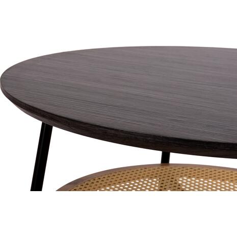 ΤΡΑΠΕΖΙ ΣΑΛΟΝΙΟΥ SEWELL HM18033 MDF ΣΕ ZEBRANO-ΜΕΤΑΛΛΙΚΑ ΠΟΔΙΑ-WICKER Φ80x46,5Υεκ.