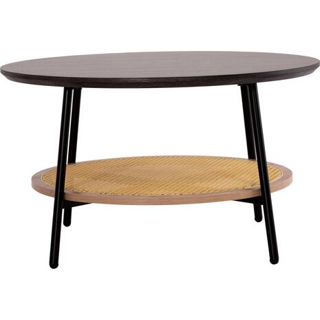 ΤΡΑΠΕΖΙ ΣΑΛΟΝΙΟΥ SEWELL HM18033 MDF ΣΕ ZEBRANO-ΜΕΤΑΛΛΙΚΑ ΠΟΔΙΑ-WICKER Φ80x46,5Υεκ.