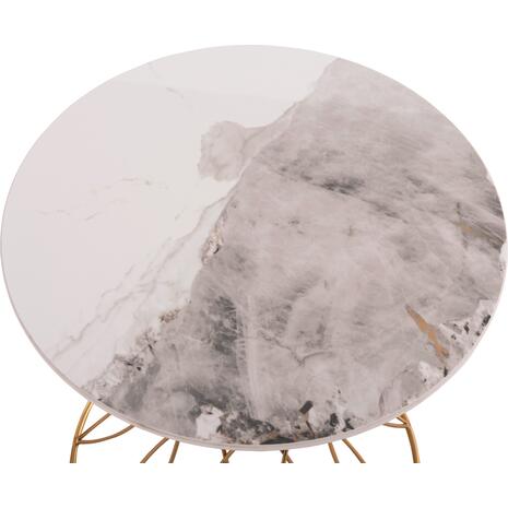 ΒΟΗΘΗΤΙΚΟ ΤΡΑΠΕΖΑΚΙ RUDY HM18037.01 ΚΕΡΑΜΙΚΟ TOP ΛΕΥΚΟ-ΜΕΤΑΛΛΟ ΧΡΥΣΟ Φ45x48,5Υεκ.