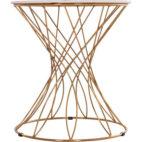 ΒΟΗΘΗΤΙΚΟ ΤΡΑΠΕΖΑΚΙ RUDY HM18037.01 ΚΕΡΑΜΙΚΟ TOP ΛΕΥΚΟ-ΜΕΤΑΛΛΟ ΧΡΥΣΟ Φ45x48,5Υεκ.