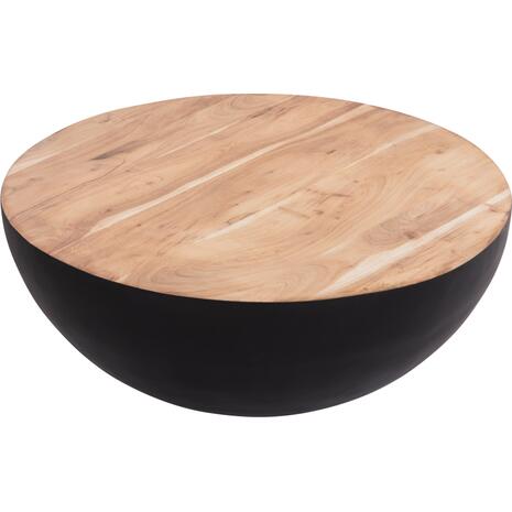 ΔΙΑΚΟΣΜΗΤΙΚΟ ΤΡΑΠΕΖΙ ΣΑΛΟΝΙΟΥ BOWL Φ90X37,5Yεκ. ΜΑΥΡΟ ΜΕ ΞΥΛΟ ΑΚΑΚΙΑΣ HM8717.21