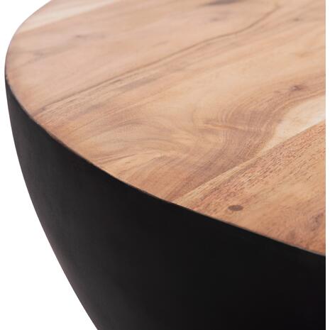 ΔΙΑΚΟΣΜΗΤΙΚΟ ΤΡΑΠΕΖΙ ΣΑΛΟΝΙΟΥ BOWL Φ90X37,5Yεκ. ΜΑΥΡΟ ΜΕ ΞΥΛΟ ΑΚΑΚΙΑΣ HM8717.21