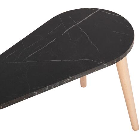 ΤΡΑΠΕΖΙΑ ΣΑΛΟΝΙΟΥ 2ΤΜΧ APRILIA HM18179.02 ΜΕΛΑΜΙΝΗ ΦΥΣΙΚΟ-ΜΑΥΡΟ ΜΑΡΜΑΡΟ 95x47x47Υεκ