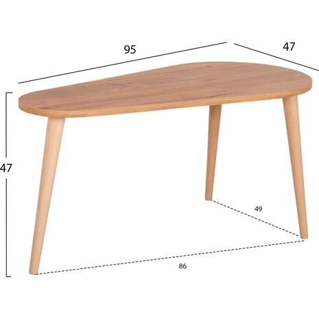 ΤΡΑΠΕΖΙΑ ΣΑΛΟΝΙΟΥ 2ΤΜΧ APRILIA HM18179.02 ΜΕΛΑΜΙΝΗ ΦΥΣΙΚΟ-ΜΑΥΡΟ ΜΑΡΜΑΡΟ 95x47x47Υεκ