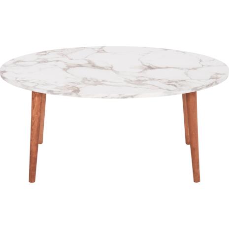 ΣΕΤ ΤΡΑΠΕΖΙ ΣΑΛΟΝΙΟΥ & 3 ΒΟΗΘ.ΤΡΑΠΕΖΙΑ VITAL HM18180.03 ΜΕΛΑΜΙΝΗ ΛΕΥΚΟ ΜΑΡΜΑΡΟ-ΚΑΡΥΔΙ ΠΟΔΙΑ