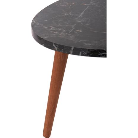 ΣΕΤ ΤΡΑΠΕΖΙ ΣΑΛΟΝΙΟΥ & 3 ΒΟΗΘ.ΤΡΑΠΕΖΙΑ VITAL HM18180.02 ΜΕΛΑΜΙΝΗ ΜΑΥΡΟ ΜΑΡΜΑΡΟ-ΚΑΡΥΔΙ ΠΟΔΙΑ