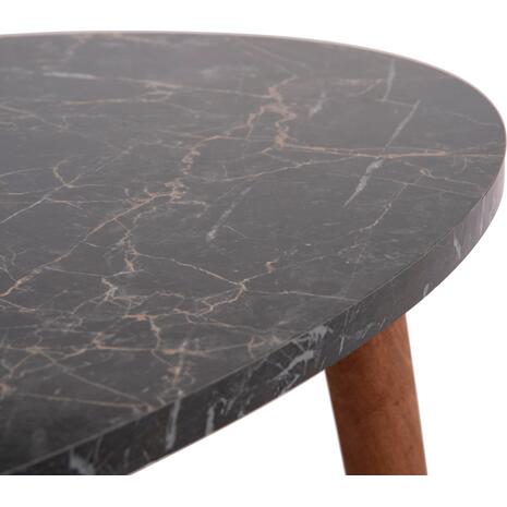 ΣΕΤ ΤΡΑΠΕΖΙ ΣΑΛΟΝΙΟΥ & 3 ΒΟΗΘ.ΤΡΑΠΕΖΙΑ VITAL HM18180.02 ΜΕΛΑΜΙΝΗ ΜΑΥΡΟ ΜΑΡΜΑΡΟ-ΚΑΡΥΔΙ ΠΟΔΙΑ