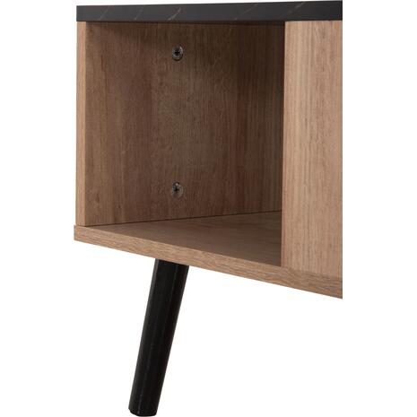 ΤΡΑΠΕΖΙ ΣΑΛΟΝΙΟΥ ΜΕ ΡΑΦΙ GUNNEZ HM9036.22 ΟΨΗ ΜΑΥΡΟ ΜΑΡΜΑΡΟ & ΟAK 90x54x38,5Υεκ.