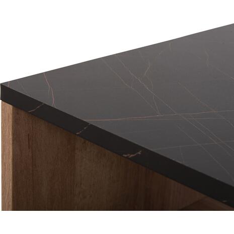 ΤΡΑΠΕΖΙ ΣΑΛΟΝΙΟΥ ΜΕ ΡΑΦΙ GUNNEZ HM9036.22 ΟΨΗ ΜΑΥΡΟ ΜΑΡΜΑΡΟ & ΟAK 90x54x38,5Υεκ.