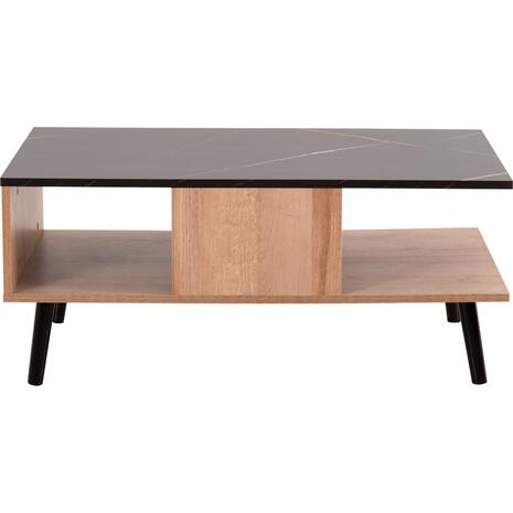 ΤΡΑΠΕΖΙ ΣΑΛΟΝΙΟΥ ΜΕ ΡΑΦΙ GUNNEZ HM9036.22 ΟΨΗ ΜΑΥΡΟ ΜΑΡΜΑΡΟ & ΟAK 90x54x38,5Υεκ.