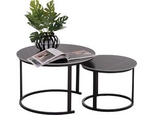 ΤΡΑΠΕΖΙ ΣΑΛΟΝΙΟΥ 2ΤΜΧ TALOS ΚΕΡΑΜΙΚΟ TOP ΜΕ ΟΨΗ ΜΑΥΡΟΥ ΜΑΡΜΑΡΟΥ HM18140.02 Φ70+Φ50