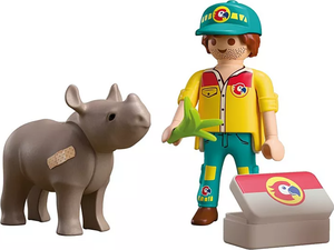 Playmobil Duo Pack Φροντιστής Ζώων Και Ρινόκερος 72025