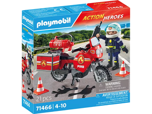 Playmobil Action Heroes Πυροσβέστης Με Μοτοσικλέτα 71466