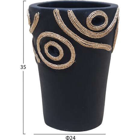 ΕΠΙΤΡΑΠΕΖΙΟ ΔΙΑΚΟΣΜΗΤΙΚΟ ΒΑΖΟ DEAN HM4677.01L ΤΕΡΑΚΟΤΑ ΣΕ ΜΑΥΡΟ--Φ24x35Υεκ.