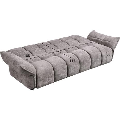 ΚΑΝΑΠΕΣ ΚΡΕΒΑΤΙ MELU HM3314.01 ΓΚΡΙ ΥΦΑΣΜΑ--ΚΑΘΙΣΜΑ POCKET SPRINGS 240-250x90x85Υεκ.