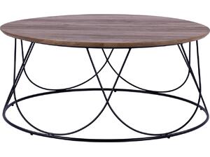 ΤΡΑΠΕΖΑΚΙ ΣΑΛΟΝΙΟΥ ZENA HM8690 MDF TOP ΜΕ ΜΕΤΑΛΛΙΚΟ ΜΑΥΡΟ ΣΚΕΛΕΤΟ Φ90Χ40Υ εκ.