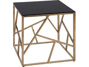 ΒΟΗΘΗΤΙΚΟ ΤΡΑΠΕΖΑΚΙ JANA ΜΕ ΜΑΥΡΟ ΓΥΑΛΙ ΚΑΙ ΕΠΙΧΡΥΣΗ ΒΑΣΗ 55X55Χ55Y EK.HM8619.01