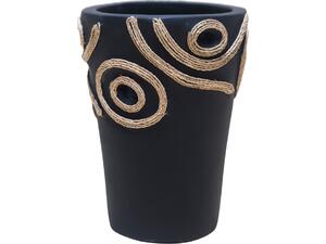 ΕΠΙΤΡΑΠΕΖΙΟ ΔΙΑΚΟΣΜΗΤΙΚΟ ΒΑΖΟ DEAN HM4677.01L ΤΕΡΑΚΟΤΑ ΣΕ ΜΑΥΡΟ--Φ24x35Υεκ.