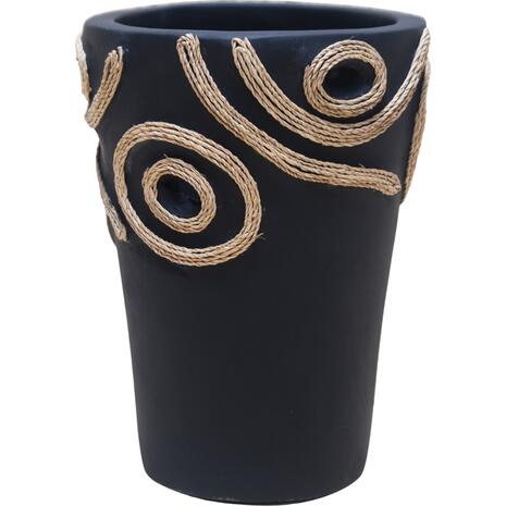 ΕΠΙΤΡΑΠΕΖΙΟ ΔΙΑΚΟΣΜΗΤΙΚΟ ΒΑΖΟ DEAN HM4677.01L ΤΕΡΑΚΟΤΑ ΣΕ ΜΑΥΡΟ--Φ24x35Υεκ.