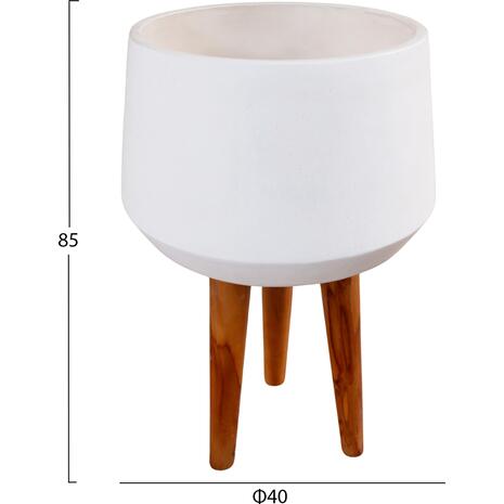 ΓΛΑΣΤΡΑ ΕΣΩΤ.ΧΩΡΟΥ QUAN HM4680.02L FIBER CEMENT ΛΕΥΚΟ--ΒΑΣΗ TEAK Φ38x62Υεκ