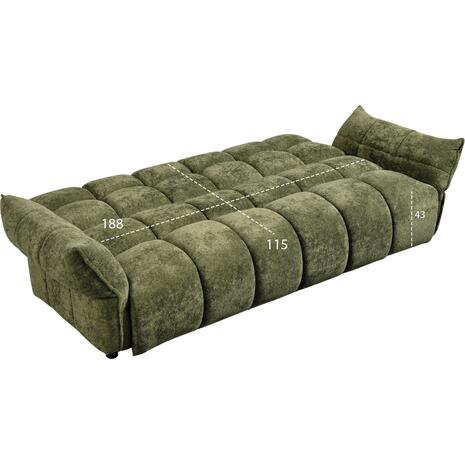 ΚΑΝΑΠΕΣ ΚΡΕΒΑΤΙ MELU HM3314.03 ΠΡΑΣΙΝΟ ΥΦΑΣΜΑ--ΚΑΘΙΣΜΑ POCKET SPRINGS 245x90x85Υεκ