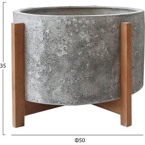 ΓΛΑΣΤΡΑ ΕΣΩΤ.ΧΩΡΟΥ HOFF HM4682.03L FIBER CEMENT ΓΚΡΙ-TEAK ΒΑΣΗ Φ50x35Υεκ