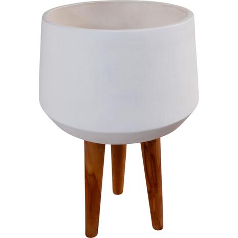 ΓΛΑΣΤΡΑ ΕΣΩΤ.ΧΩΡΟΥ QUAN HM4680.02L FIBER CEMENT ΛΕΥΚΟ--ΒΑΣΗ TEAK Φ38x62Υεκ