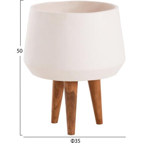 ΓΛΑΣΤΡΑ ΕΣΩΤ.ΧΩΡΟΥ QUAN HM4680.02M FIBER CEMENT ΛΕΥΚΟ--ΒΑΣΗ TEAK Φ35x50Υεκ