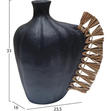 ΕΠΙΤΡΑΠΕΖΙΟ ΔΙΑΚΟΣΜΗΤΙΚΟ JEBB HM4689.01 ΜΑΥΡΗ ΤΕΡΑΚΟΤΑ & GRASS--32x15x33Υεκ.