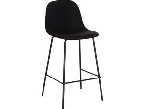 ΣΚΑΜΠΟ ΜΠΑΡ VINCENT HM9298.24 ΜΕΣΑΙΟΥ ΥΨΟΥΣ-ΜΑΥΡΟ ΥΦΑΣΜΑ-ΜΕΤΑΛΛΙΚΑ ΠΟΔΙΑ 43x50x92,5Υεκ (σετ 4 τεμαχίων)