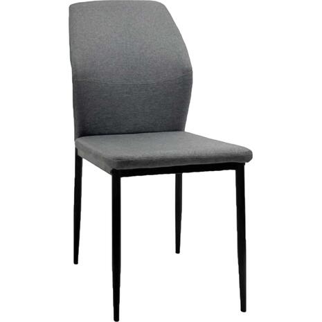 ΚΑΡΕΚΛΑ ΤΡΑΠΕΖΑΡΙΑΣ DIAZ HM18346.01 ΓΚΡΙ ΥΦΑΣΜΑ-ΜΕΤΑΛΛΙΚΑ ΠΟΔΙΑ ΜΑΥΡΑ 41,5x52x87Υεκ. (σετ 4 τεμαχίων)