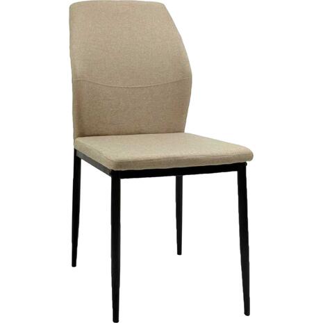 ΚΑΡΕΚΛΑ ΤΡΑΠΕΖΑΡΙΑΣ DIAZ HM18346.04 ΜΠΕΖ ΥΦΑΣΜΑ-ΜΕΤΑΛΛΙΚΑ ΠΟΔΙΑ ΜΑΥΡΑ 41,5x52x87Υεκ. (σετ 4 τεμαχίων)