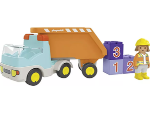 Playmobil Junior: Ανατρεπόμενο Φορτηγό Με Εργάτη 71685