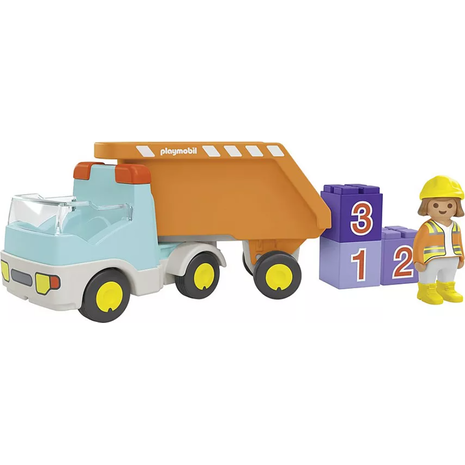 Playmobil Junior: Ανατρεπόμενο Φορτηγό Με Εργάτη 71685